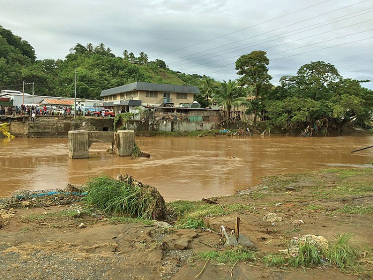 The site of the Chinatown Bridge on Mataniko River, Honiara 5 April 2014