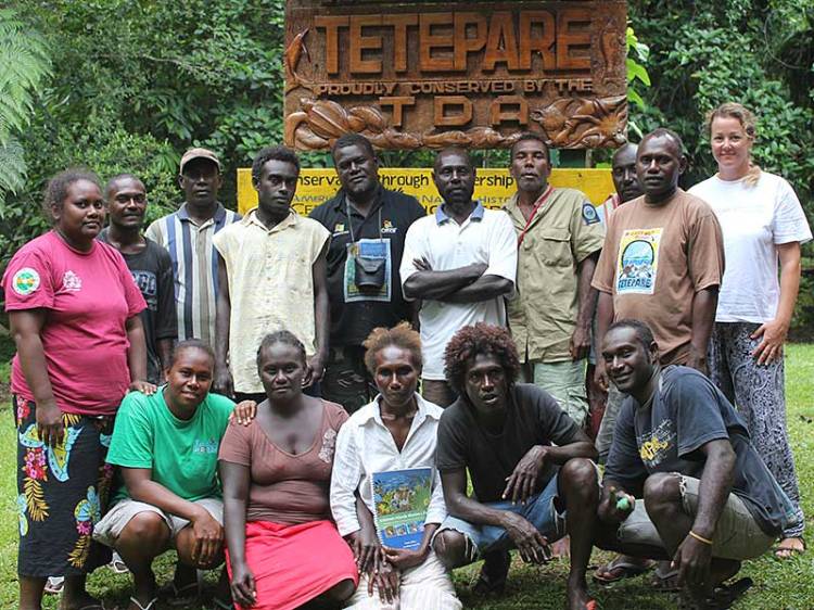 On Tetepare, me and my Ministry collagues with Tetepare rangers and seagrass girls